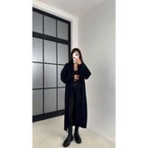 Gaus Siyah Uzun Oversize Triko Hırka GAUS-00157