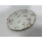 Gda Çiçek Desenli Porselen Sunum Tabağı 30X23,5Cm