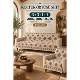 GECE HOME Çok Amaçlı Modern Bohem Kadife Kaymaz süngerli Koltuk Örtüsü, Çekyat Örtüsü Seti 3,3,1,1