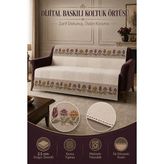 Gece Home Çok Amaçlı Modern Bohem Kadife Koltuk Örtüsü,çekyat Örtüsü Piknik Örtüsü Masa Örtüsü Kaymaz Süngerli - 165 x 215 cm - Ekru