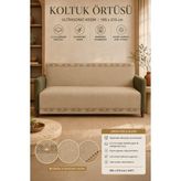 Gece Home Çok Amaçlı Modern Bohem Kadife Koltuk Örtüsü,çekyat Örtüsü Piknik Örtüsü Masa Örtüsü Kaymaz Süngerli - 165 x 215 cm - Vizon