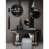 Gece Mavisi Minimalist Dresuar & Ayna Seti
