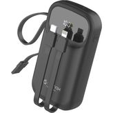 Genax iPhone 13 / 13 Mini / 13 Pro / 13 Pro Max / 15 Uyumlu 13.000 Mah 45W LED Ekranlı Kablolu Powerbank - Siyah