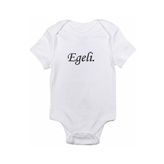 Genel Egeli Baskılı Beyaz Bebek Body