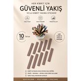 Genel Markalar 10’lu Dikdörtgen Kibrit Yakma Stickerı - 7x1cm Petek Desenli