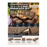 Genel Markalar 3+1+1+2Puf İçin Minder Kılıfı