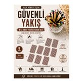 Genel Markalar 9’Lu Kare Kibrit Yakma Stickerları - 3.5x2cm Petek Desenli