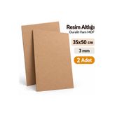 Genel Markalar Resim Altlığı Duralit Ham MDF 35x50 cm 3 mm – 2 Adet Ahşap Panel, Tablo Arkası ve Hobi Malzemesi