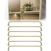 Generisch 6'lı paket altın renkli alüminyum raf koruma çıtası, 45,7 cm (18 inç) ahşap raflar, mutfak dolapları ve kitap rafları için devrilme koruması - dekoratif metal çubuklar (35,6 – 106,7 cm (14