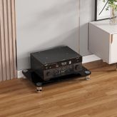 Generisch Modern 1 katlı raf kulesi ve AV standı, paslanmaz çelik, ev sineması ve oturma odası için HiFi sistem dolabı (siyah)
