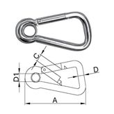 GENİŞ AÇILI KARABİNA, GÖZLÜ 10X100MM