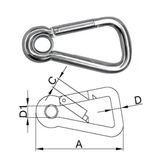 GENİŞ AÇILI KARABİNA, GÖZLÜ 11X120MM