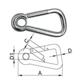 GENİŞ AÇILI KARABİNA, GÖZLÜ 8X80MM