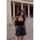 GENIUS STORE FundaChoosesXGenius Kadın Deri Şort Kışlık Deri Kadın Şort PİLELİ-ŞORT