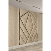 Geometrik Panel Görünümlü Tekstil Duvar Kağıdı, 240 x 240
