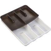 Geseus Moonstar Çekmece Içi Kaşıklık 9gözlü Çift Katlı Çatal Bıçak Organızer 34X27CM-IKSET-173 - Beyaz