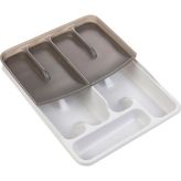 Geseus Moonstar Çekmece Içi Kaşıklık Çift Katlı 10GÖZLÜ Çatal Bıçak Organızer 40X30CM-KSET169 - Beyaz