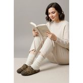 Gezer 13707 Kadın Keçe Kumaş Halı-Ev Terliği - Kahve
