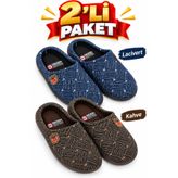 GEZER 2'li Paket Kışlık Erkek Ev Misafir Çeyiz Bohça Terliği