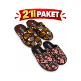 GEZER 2'li Paket Kışlık Kadın Ev Misafir Çeyiz Bohça Terliği