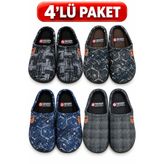 GEZER 4'lü Paket Kışlık Erkek Çeyiz Bohça Misafir Ev Terliği