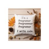 giftkonsept I Write Code Yazılımcı Baskılı Elyaf Dolgulu Hediyelik Yastık, QBY1042