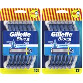 Gillette Blue3 Plus Comfort Tıraş Bıçağı 12'li (2 paketi)