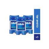 Gillette Clear Jel Power Rush Antiperspirant Deodorant 70 ml x3 Adet