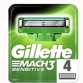 Gillette Mach 3 Sensitive 4'lü Yedek Tıraş Bıçağı + Tıraş Jeli