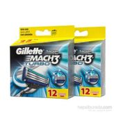 Gillette Mach3 Turbo 2x12'li Yedek Tıraş Başlığı
