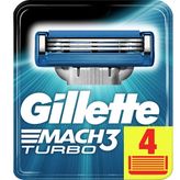 Gillette Mach3 Turbo 4'lü Yedek Tıraş Bıçağı