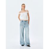 Gipeli Askılı Crop Slim Fit Tişört