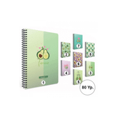 Gıpta A4 80 Yaprak Çizgili Spiralli Avocado Karton Kapak Defter