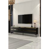 Givayo Mobilya TV ÜNİTESİ SİYAH GOLD AMARA