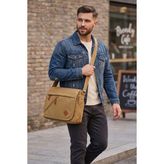 GK56 KANVAS POSTACI ÇANTASI EVRAK OKUL ÜNVERSİTE LAPTOP NOTEBOOK MACBOOK TABLET GÜNLÜK KULLANIM - Bej - One Size