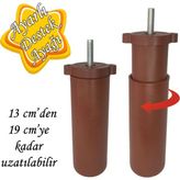 Glaswen Kahverengi Ayarlı Destek Ayağı 13 x 19 cm Kahverengi Gizli Ayak Mobilya Kanepe Baza Koltuk Dolap Tv Ünites Sert Plastik Yapı ile Mobilya İçin