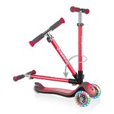 Globber Elite Deluxe Işıklı Kırmızı 3 Tekerlekli Çocuk Scooter