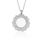 Glorria DT0406 Gümüş Taşlı Plaka Kolye