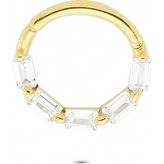 Glorria Geometrik Halka 14 Ayar Altın Piercing