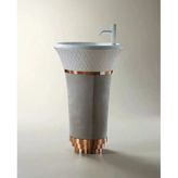 Glory Gri Beyaz Bronz Monoblok Lavabo