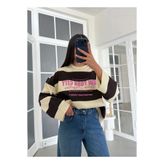 GM Butikk Kadın Çizgili Baskılı Sweatshırt
