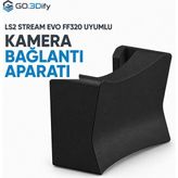 Go.3Dify Aksiyon Kamerası Çene Bağlantı Aparatı Chin Mount Ls2 Stream Evo FF320 Kask Uyumlu Gopro Djı Osmo INSTA360 Uyumlu 3m Bantlı 1 Adet