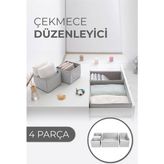 Go İthalat Çekmece Düzenleme Kutu Seti Organizer 4lü Set (5477) - 02 - Gri - 4 Adet