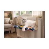 Gobypet Kalorifer Petek Radyatör Yatağı, Askılı Kedi Yatağı, Ahşap Taşıyıcılı Kedi Hamağı, Yumuşak Minderli Konforlu Kedi Desenli Tasarım - 001-Renkli - 100 x 100 cm