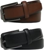 GoDeri 2'li Set Klasik Kumaş Pantolon Kemeri 3.5 cm Siyah, Taba - 125 cm - Siyah - Taba