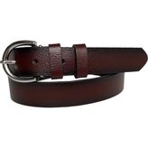 GoDeri 3 cm-100 cm Deri Gümüş Tokalı Bordo Kadın Kemeri