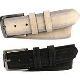 GoDeri Deri 2'li Set Süet Krem Siyah Kemer 4CM=TYC00203896709 - 120 cm - Krem - Siyah