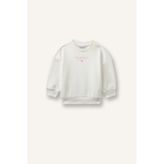 Göğsü Baskılı Bisiklet Yaka Kalın Sweatshirt Kumaşı Sweatshirt Kız Bebek