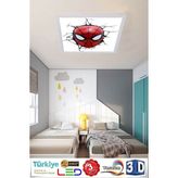Gökyüzü Panel Örümcek Adam LED Çocuk Tavan Avize 60 cm x 60 cm , 60WATT LED Aydınlatma Avize, Spaderman Avize - Beyaz - 1