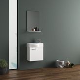 Gold Banyo Mini Aynalı 45 cm Takım Banyo Dolabı Beyaz